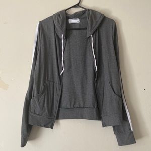 Cropped Grey Zip-Up